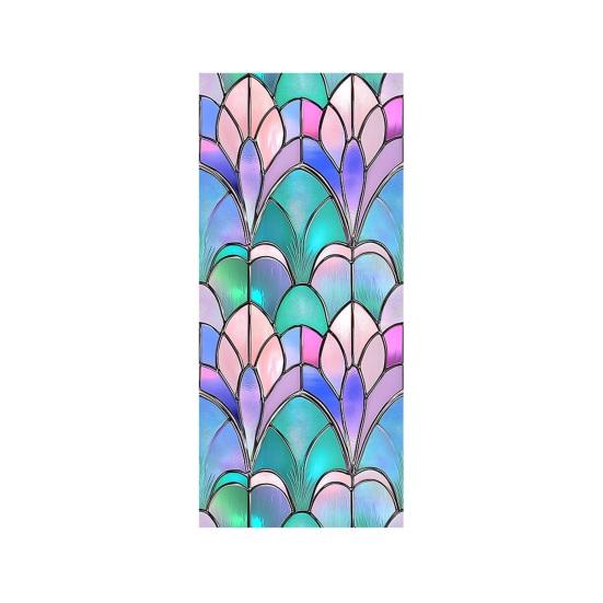 

Stained Glass Rainbow Window Privacy Film Decorative Sun Blocking Glass Clings Colorful Static Coverings Decals for Home Glass Door F