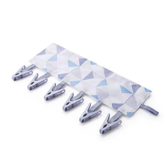 Clothes Socks Hanger with 6 Clips Strong Load-bearing Fastener Tape Design Folding Clothes Hanger Clips Towel Drying Rack