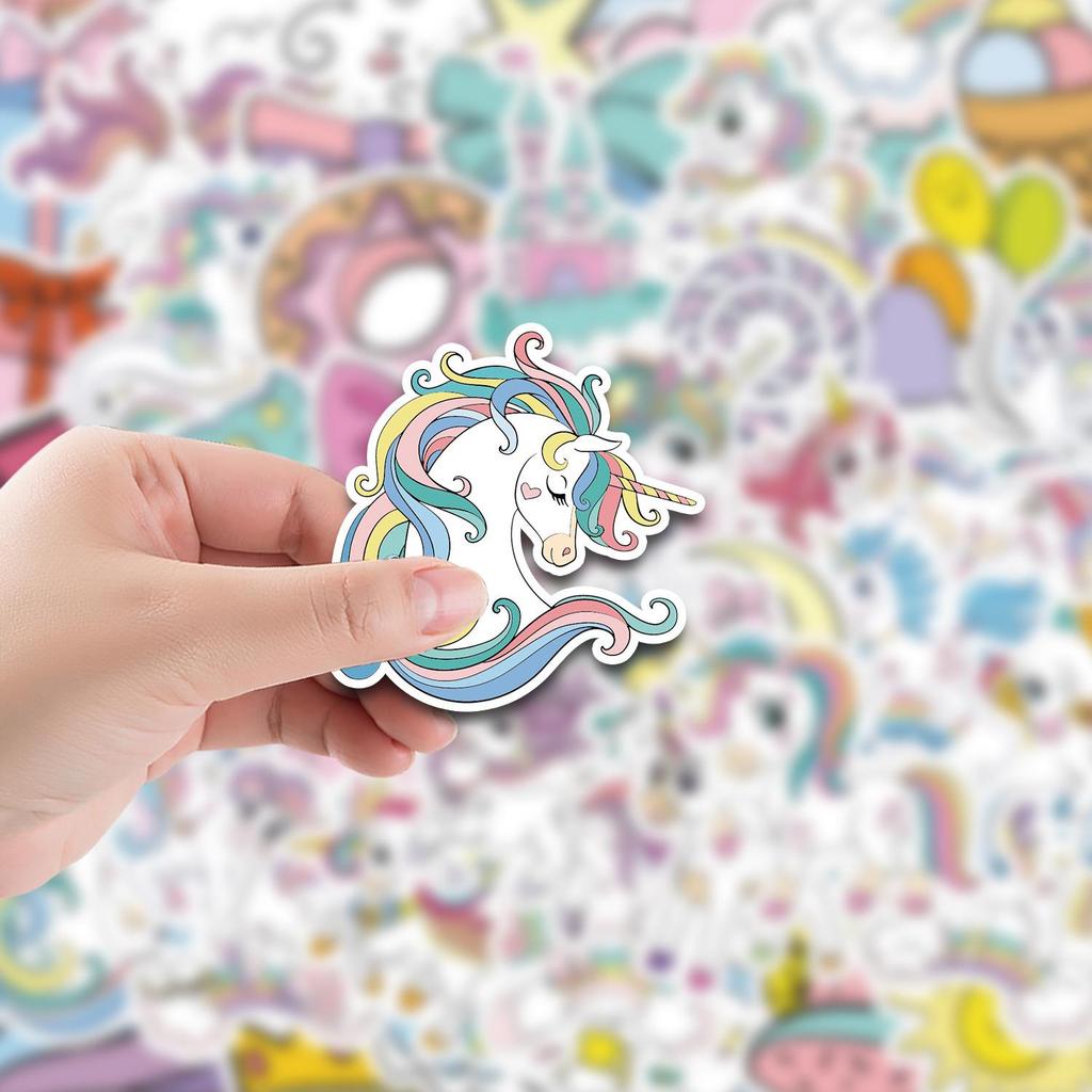 50 Unicorn Graffiti Waterproof Stickers for Suitcases, Cars, Notebooks, Skateboards, and Phones