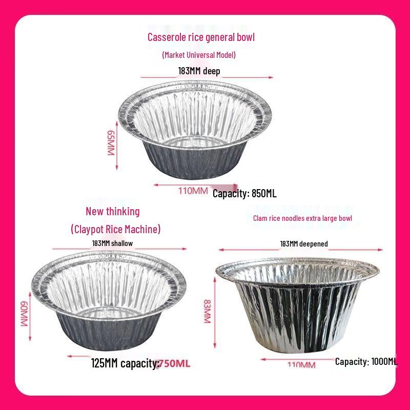 ShiXun Disposable Aluminum Foil Claypot Rice Bowls