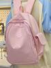 Simple Pure Color Student Backpack With Padded Shoulder Straps For Girls