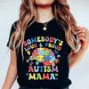 Autism Gift for Mom Crew Neck Short Sleeve Tshirt Loud  Proud Autism Mama Classic Tshirts Autism Awareness Day Mama Clothing
