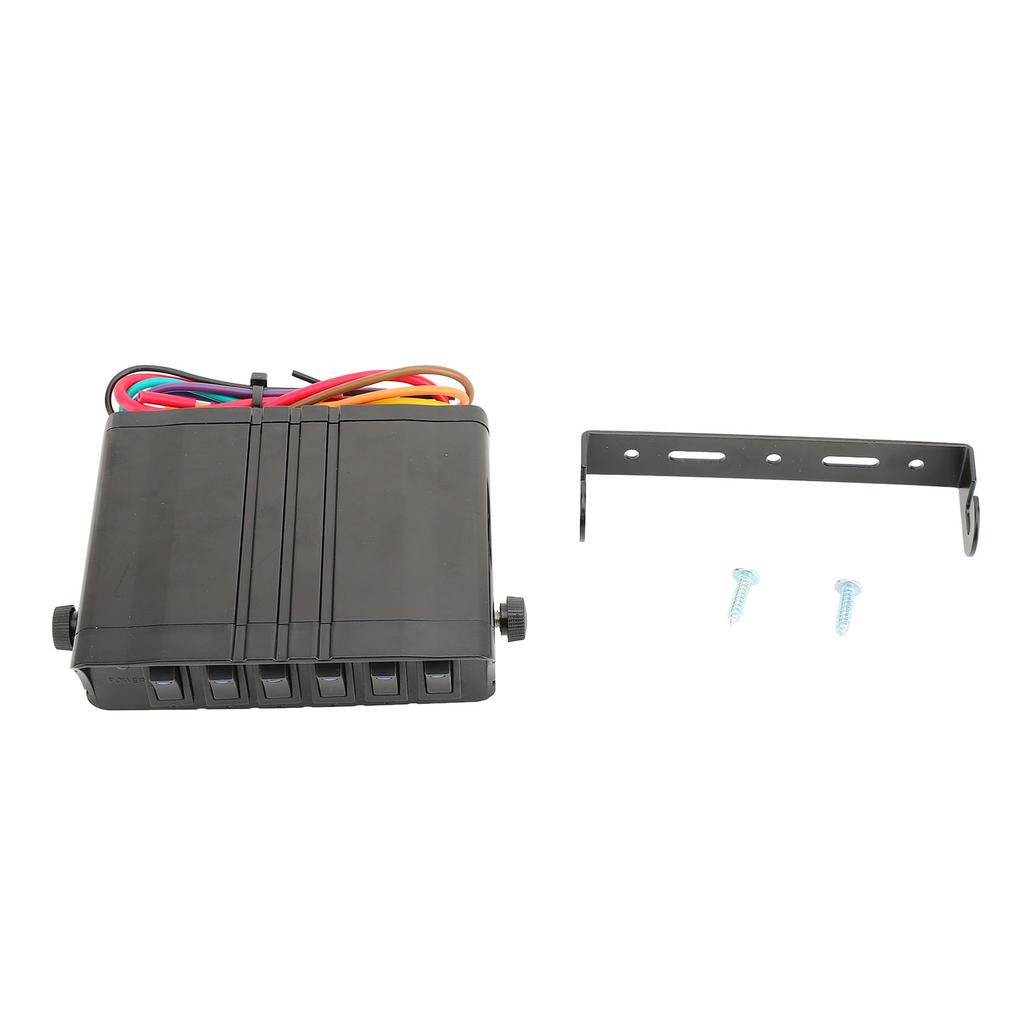 6 Gang Rocker Switch Controller Box DC8 to 12V Blue Light Universal for Lighting Appliances Car Vehicle