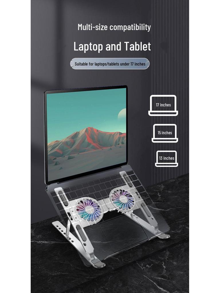 Tragbarer Faltbarer Laptop-Kühlerständer mit Turbinenlüfter