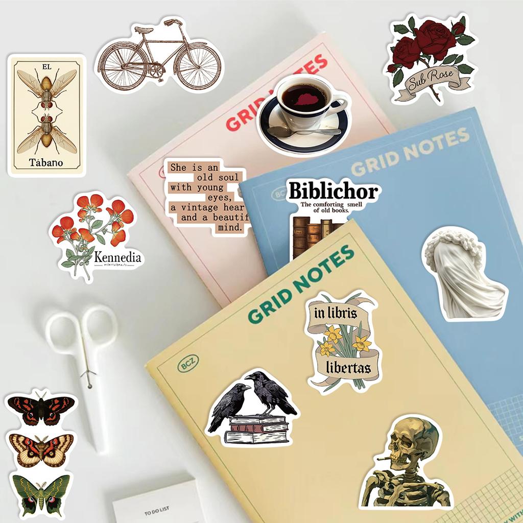 50 Cartoon New Dark Aesthetic Graffiti Stickers Decorate Guitar Notebook Suitcase DIY Waterproof