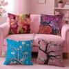 Watercolor Painting of Orchid Plants Cushion Cover Pillow Case Soft Skin Friendly Fabric  Concealed Zipper