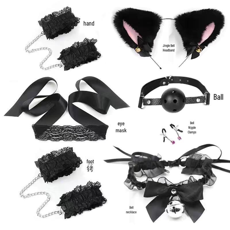 SM Fox Tail Three-Piece Set: Anal Plug, Collar & Nipple Clamps - Adult Toys for Women