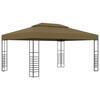 Gazebo with LED String Lights 3x4 M Taupe