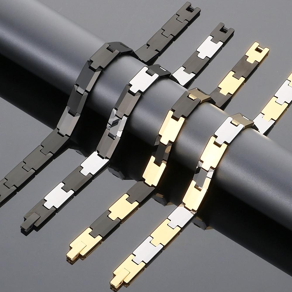 High Polished Tungsten & Strong Magnetic Men's Bracelet for Men Positive Energy Modern Healing Jewelry Accessories Waterproof