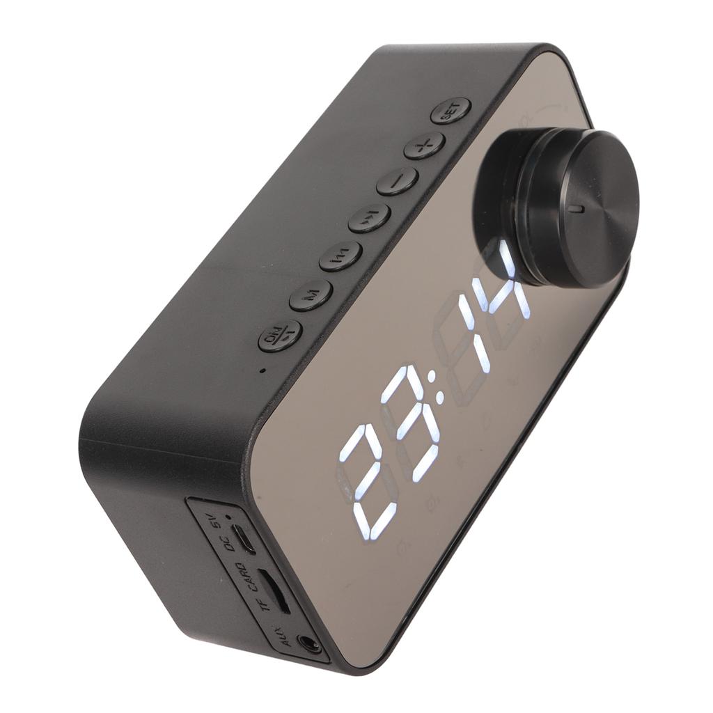 Wireless Speaker Multifunction Noise Cancelling Temperature Display Voice Broadcast FM Radio Mirror Alarm Clock