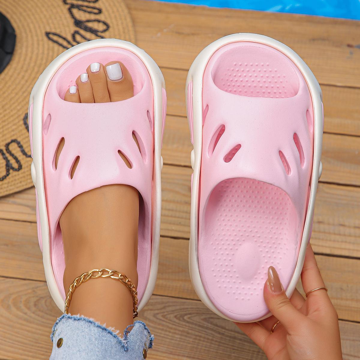 

Женские тапочки Летние Новые Сандалии Удобные Повседневные Неглубокие Дизайнерские Тапочки Уличные Пляжные Туфли на Платформе Шлепанцы Женские 40-41 розовый