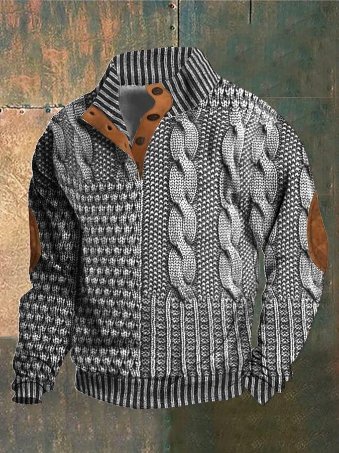 Spring Men s Button Up Long Sleeved 3D Printed Fashionable Top XXXL