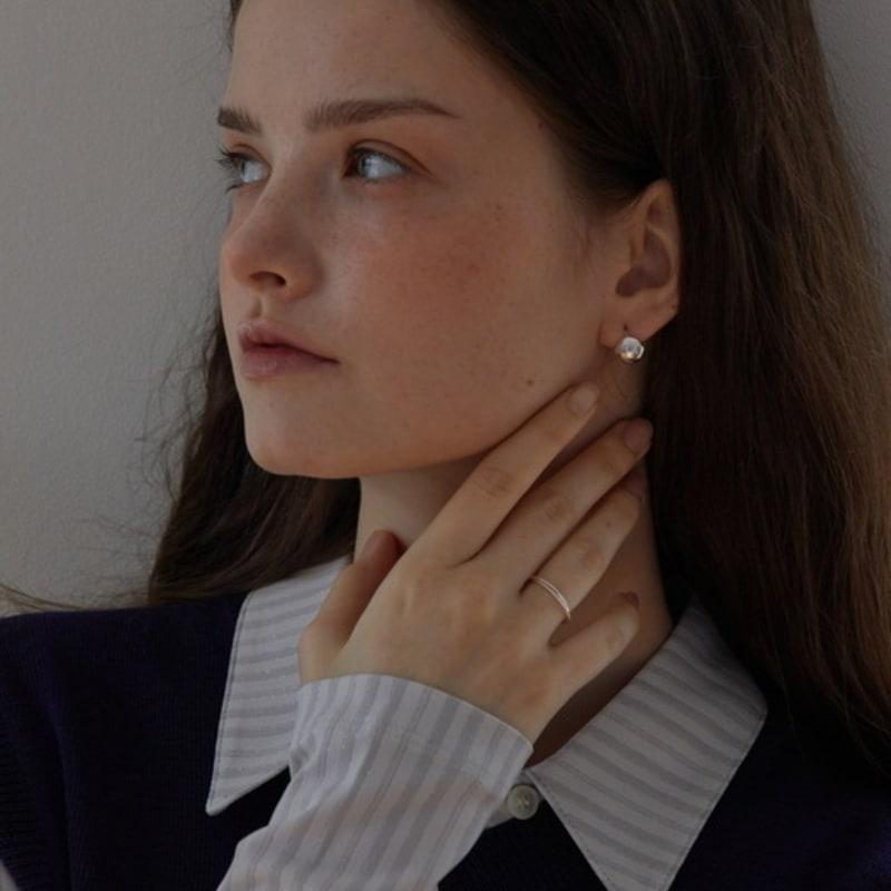 MERCURY [silver 925] Silver Ball Hoop Earring