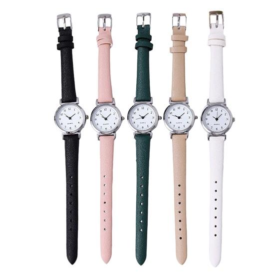 Kvarts Klocka Rund Urtavla Konstläder Justerbart Armband Ingen Fördröjning Tidskontroll Hög Noggrannhet Utsökt Söt Armbandsur Tidmätare