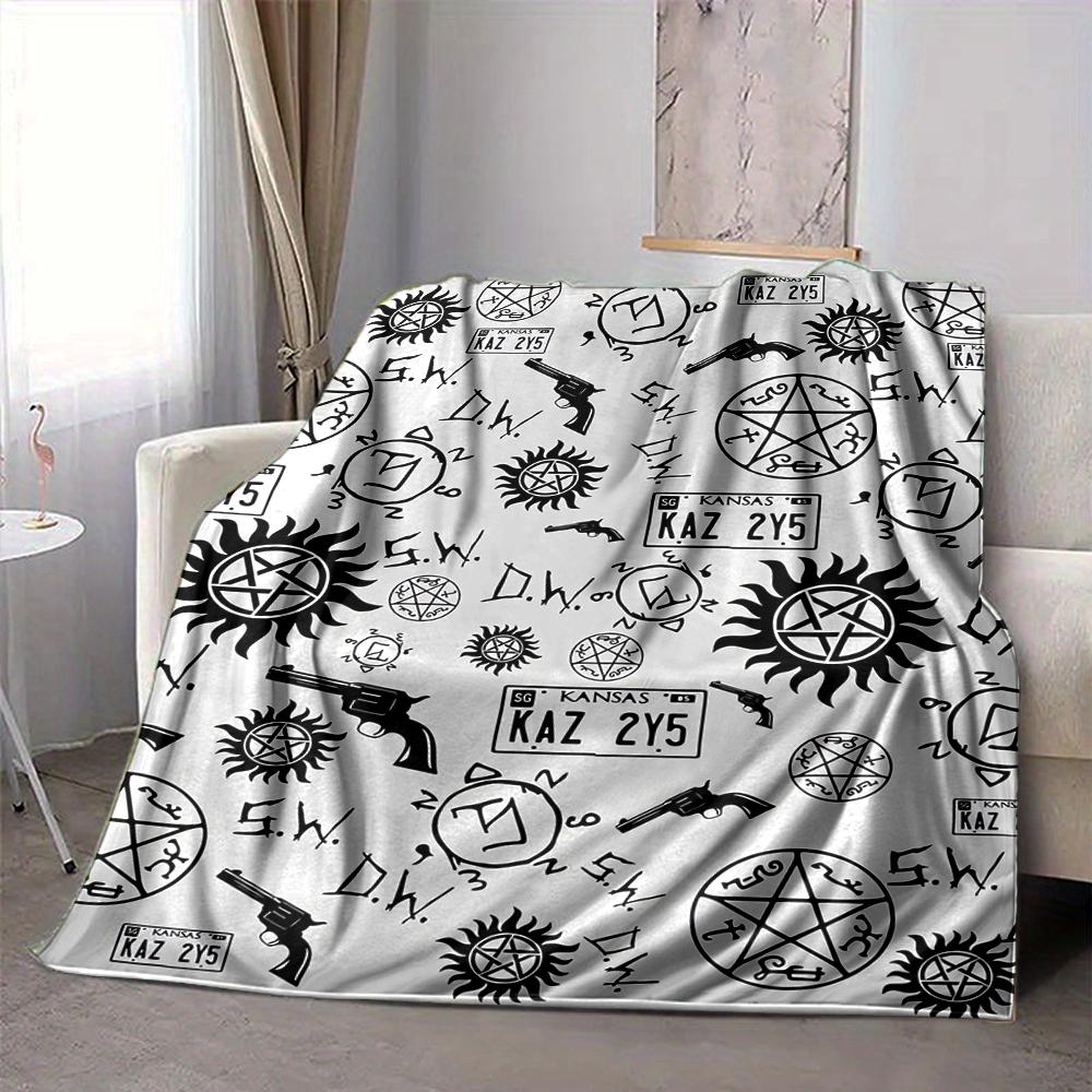 1 Stück Übernatürliche Symbole Decke Weich Und Bequem Lässig Warm Camping Reise Weihnachten Halloween Xmas Geschenk M92493
