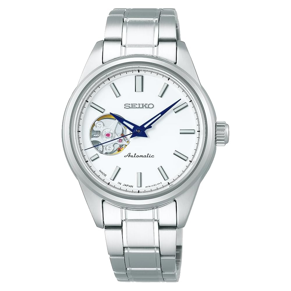 Женские механические автоматические часы Seiko Selection SSDE009 с открытым циферблатом белого цвета из нержавеющей стали