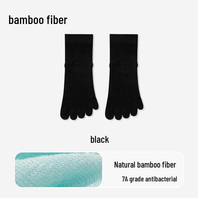Women's Bamboo Five-Toe Socks - Breathable, Sweat-Absorbing, Antibacterial, Deodorizing, Long Split-Toe Socks for Spring & Summer