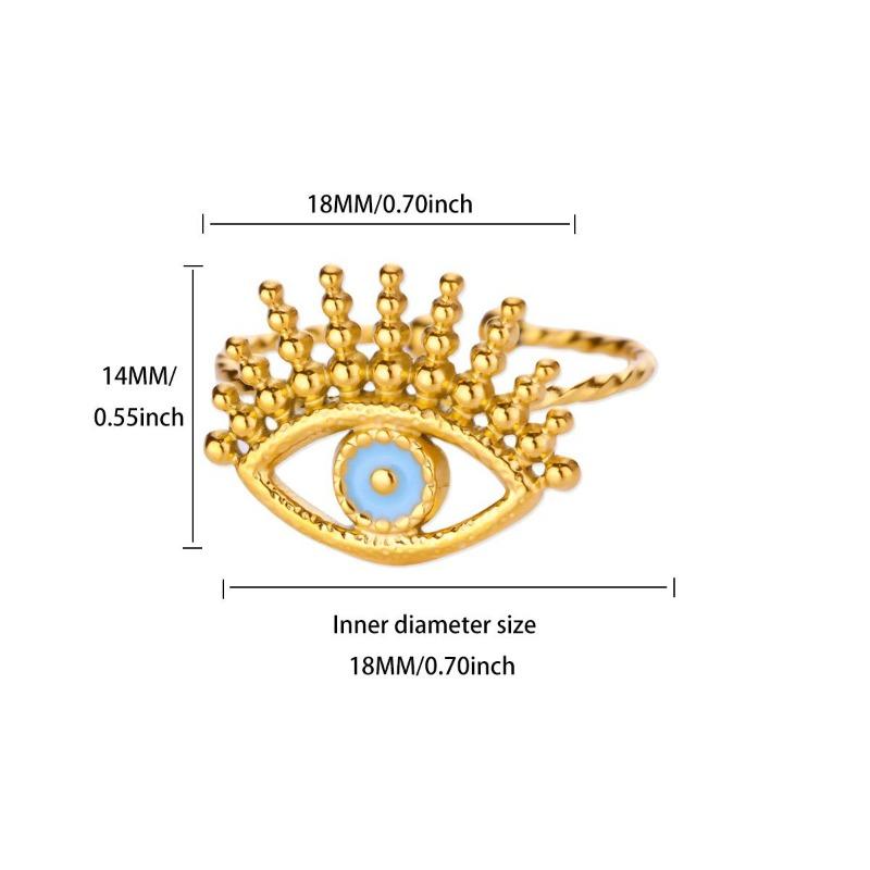 

Новое кольцо в форме сердца женское с цветной эмалью, регулируемое, с открытием, кольцо глаз дьявола нишевое one size fits all