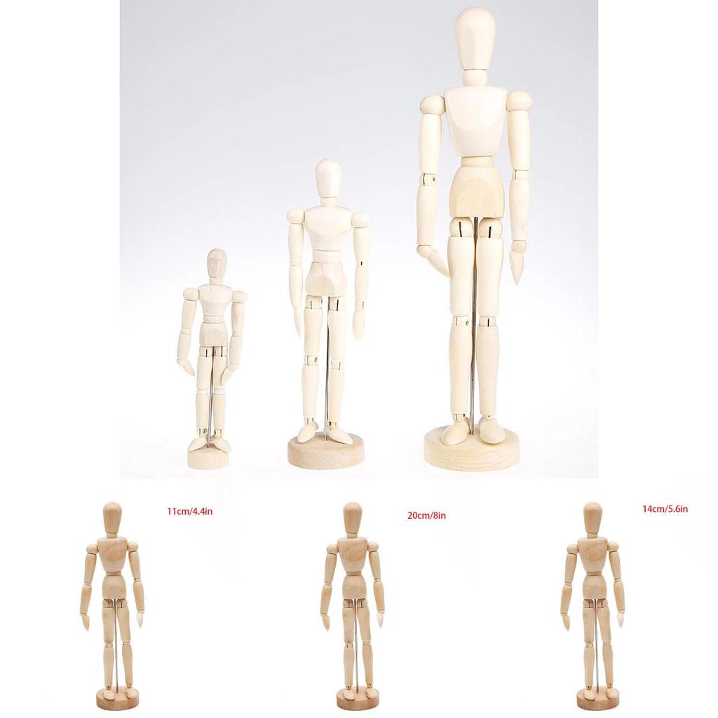 Wooden Human Artist Manikin Drawing Model Unisex Male Female Sketching Tool