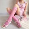 Korean Solid Color Dopamine Sweet Sexy Fashion Simple Versatile Lace Hollow Lolita JK Pile Calf Socks for Girl Ladies Stockings