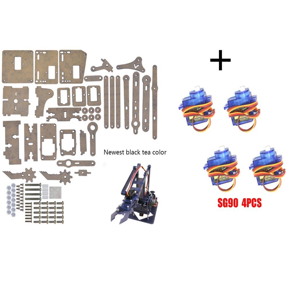 SG90 MG90S 4 Dof Kit Robot Acrilic Mecanic Manipulator Gheară Neasamblat Pentru Arduino Braț Robotic Kit STEAM Programare Braț Robotic
