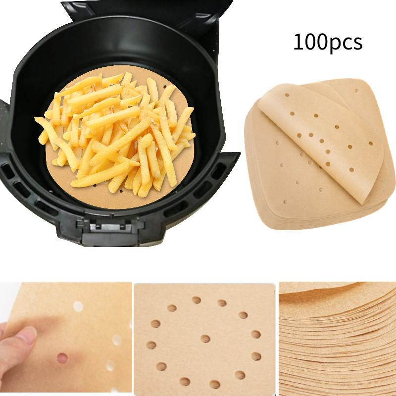Air 100pcs Square Fryer Paper Disposable Non Stick Bake Steamer Parchment Liner