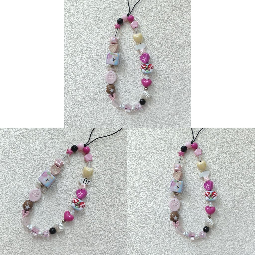 Pink Ceramic Fish Phone Lanyard With Pvc Cord For Cute Camera And Card Decor