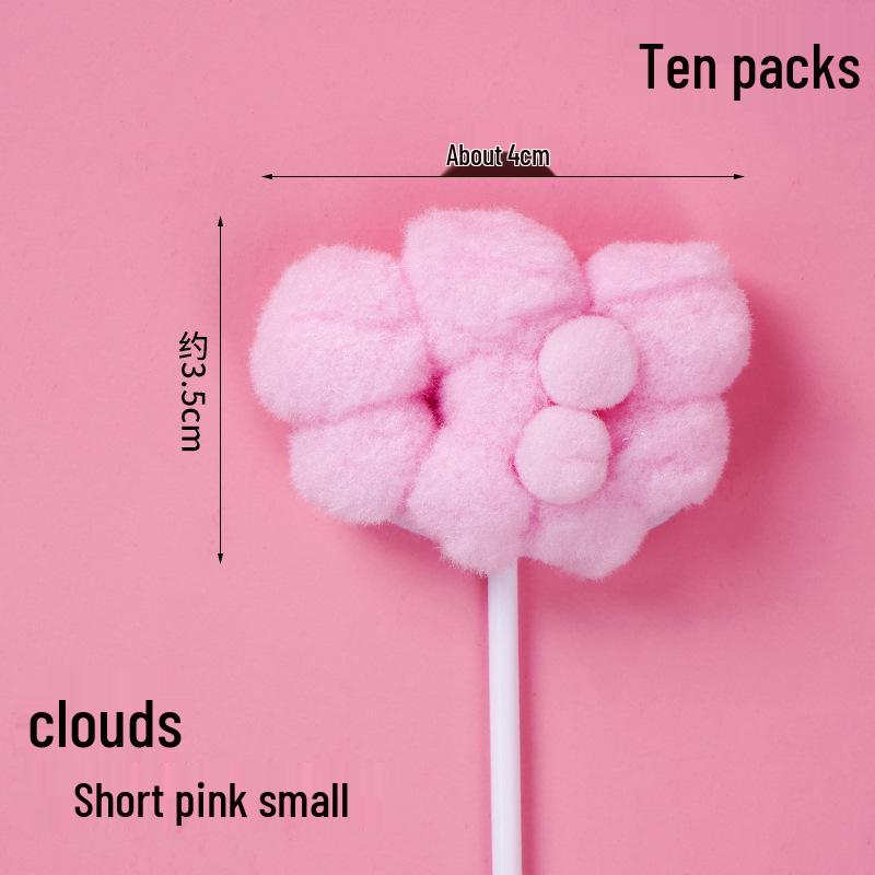 

10-Piece 3D Birthday Cake Decor: Pom-Poms, Clouds, Hot Air Balloons, Moon Toppers, & Flags