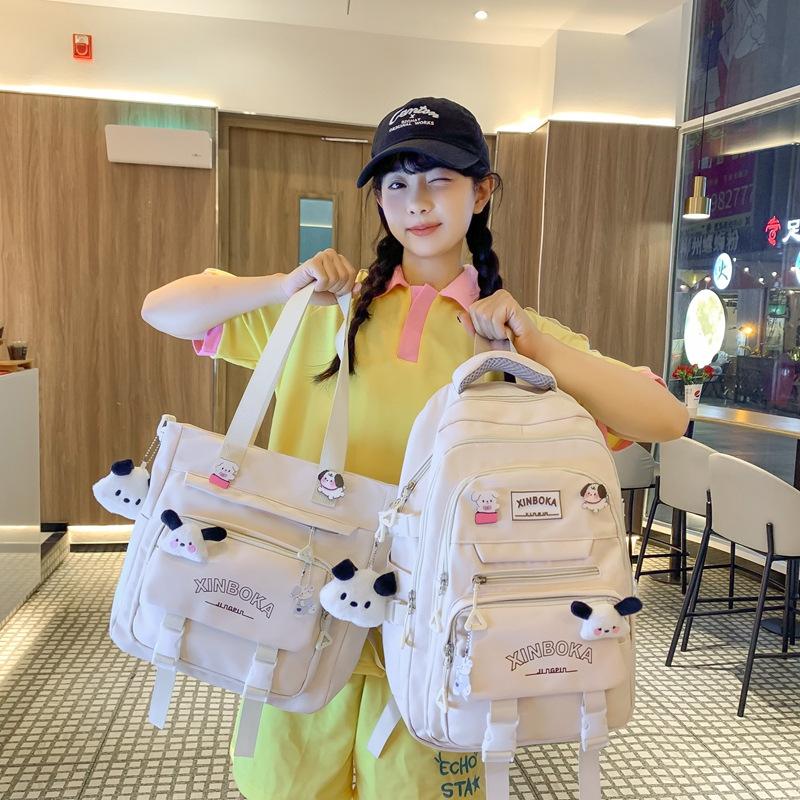 Schoolbag Daily Commute High Value Large Capacity Backpack Fashion Trend Junior High School College Student Schoolbag Simple Backpack