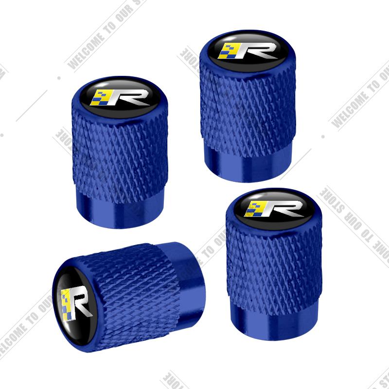 Auto CNC Aluminium R Design Schweden Flagge Emblem Für Volvo XC40 V90 S60 S80 S90 XC60 XC90 4 Stück Reifenventil Luftanschluss Ventilschaft Abdeckkappen