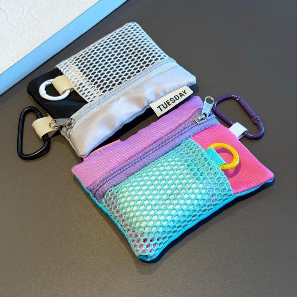 Minimalist Design Earphone Bag Zipper Key Pouch Practical Mini Canvas Pouch  Storage Use