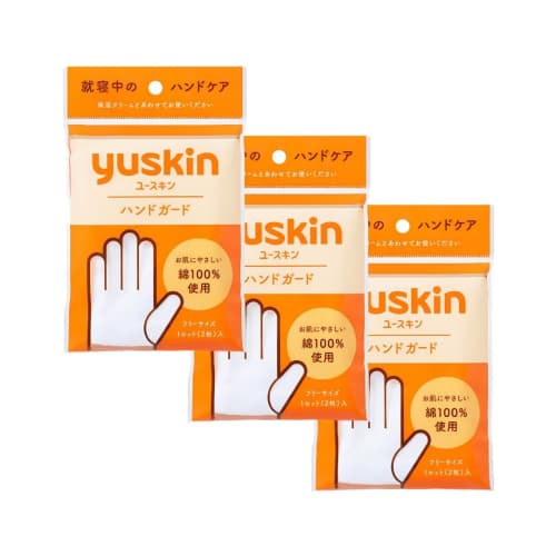Yuskin Hand Guard Moisturizing Gloves, 100% Cotton, 2 Gloves per Set (3 Sets, 6 Gloves Total), Hand Care, One Size Fits All