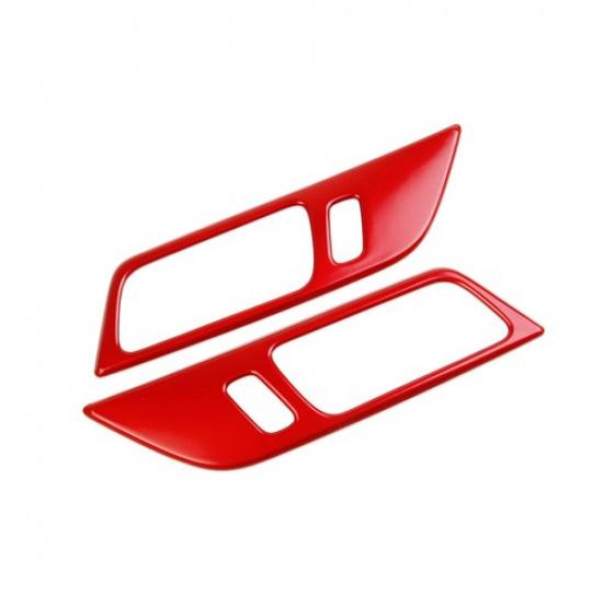 Inner Door Handle Bowl Panel Cover 2PCS For Ford Mustang 2024-2025 GL Bright Red