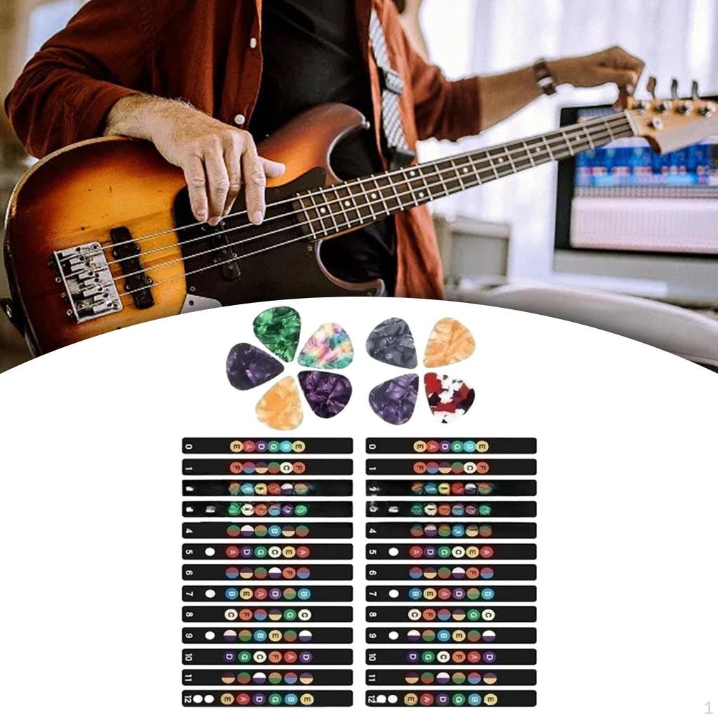 Easy Learning Guitar Fretboard Stickers and Picks: Master Your Musical