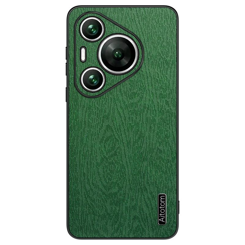 For Huawei Pura 70 Pro/Pura 70 Pro+ Anti-Scratch Case Wood Texture PU Leather+PC+TPU Phone Cover