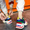 Kolorowe Sneakersy na Platformie Męskie 2024 Moda Para Casualowe Sneakersy Lekkie Sznurowane Stylowe Sneakersy Damskie Tenis Masculino