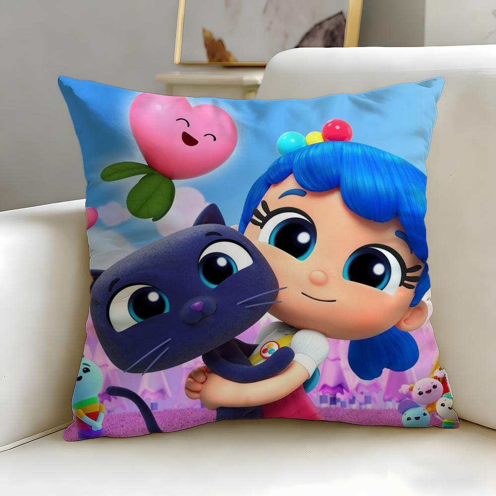 cartoon True and the Rainbow Kingdom Cushion Cover Soft & Easy-Wash Pillow Case – Versatile for Couch, Bed, Travel and Office