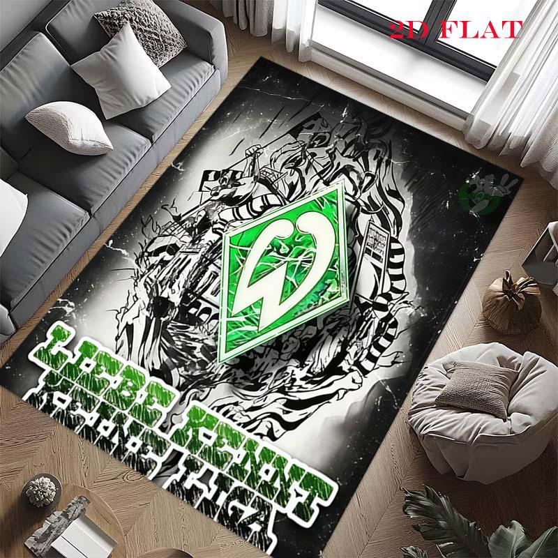 Tappeto SV Werder Bremen per Soggiorno Camera da Letto Casa Decorazione Divano, Tappetino Antiscivolo per Giochi Bambini