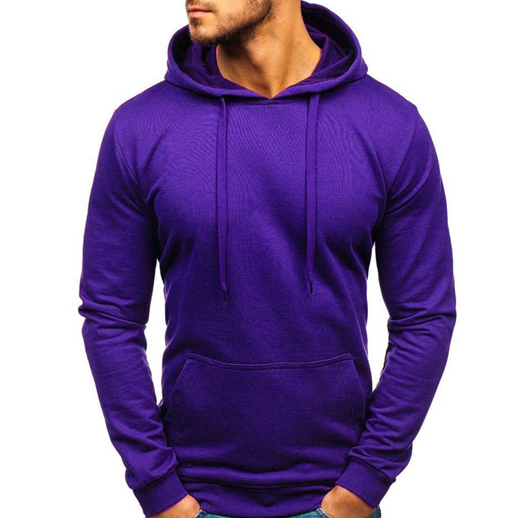 Men's  Big Size  Solid Color  Leisure  Sports  Self-Cultivation  Pullover  Long Sleeves  Hooded Hood  Hoodie