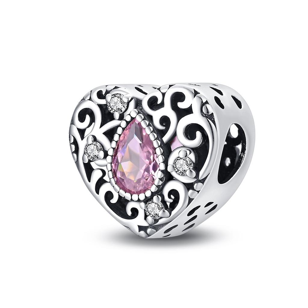 New S925 Silver Red Valentine's Day Series Love Lantern Apple DIY Charm Bead Jewelry Suitable for Bracelet Women's Love Gift