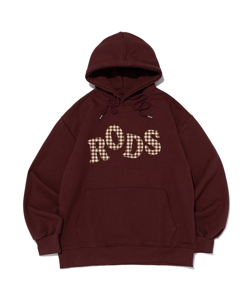 Rods Big Logo Check Hoodie (Wine)