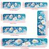 1Pcs Rose Pattern Floor Mat Flower Kitchen Polyester Rug Non-Slip Colorful Indoor Carpet, For Home Bathroom Bedroom Living Room Decor
