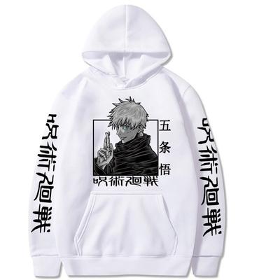Satoru Gojo Anime Hoodie Jujutsu Kaisen Lässiger Lockerer Print Pullover Herren Herbst Winter Harajuku Langarm Sweatshirts