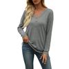 Women's Fashionable And Casual Seven Long Sleeve Printed Round Neck T-Shirt Top
