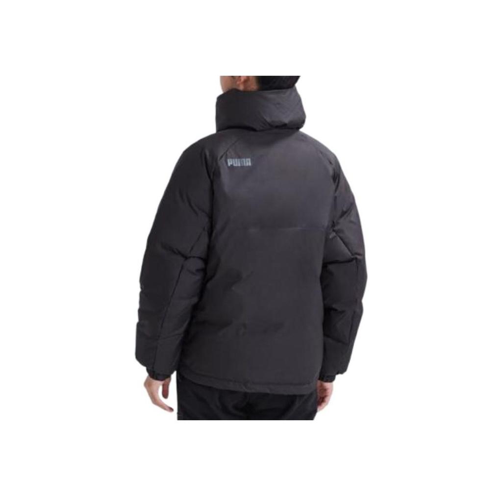 Puma Logo Print Zipper Down Jacket Women Jacket Black 853637-01