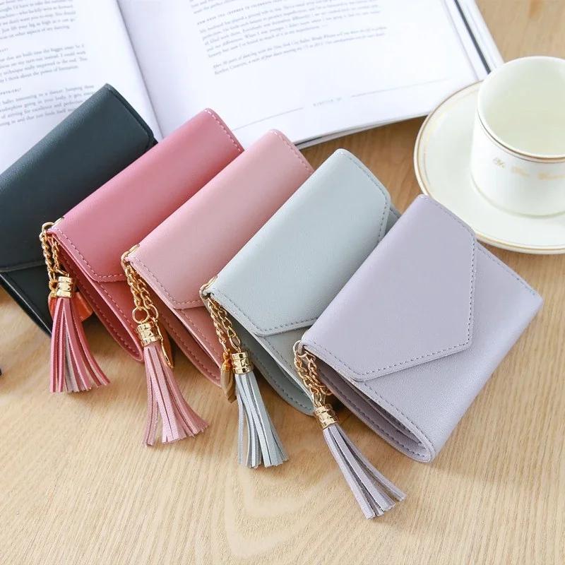 Mini Tassel Wallet Women Fashion Purse Female Short Mini WalletsStudents Lovely Purse Female Small Wallet for Women