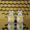 Designer Asci Yellow Diamond Colored Treasure Stud Earrings, Slightly Inlaid With High Carbon Diamond Super Fairy Bow Earrings