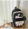 Cute Contrasting Color Backpack With Large Capacity And Letter Design Print