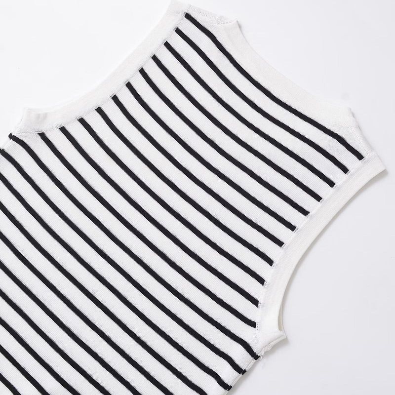 Kaslead New Arrival Women's Clothing Fashion Style Fashion Minimalist Round Neck Sleeveless Simple Knitting Tops 5755030