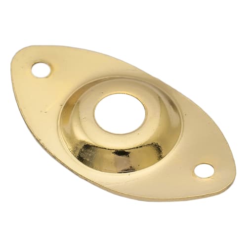 Musiclily Basic Cat's Eye Jack Plate for Electric Guitar/Bass, Gold (Pack of 2)